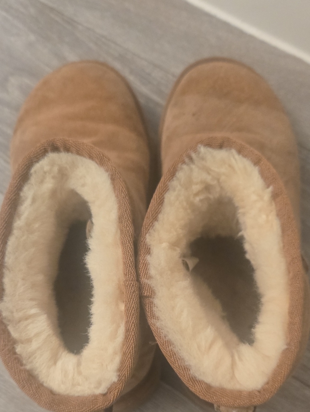 UGG Classic Mini Boots Suede Chestnut Tan US Women's Size 6 - Picture 4 of 5